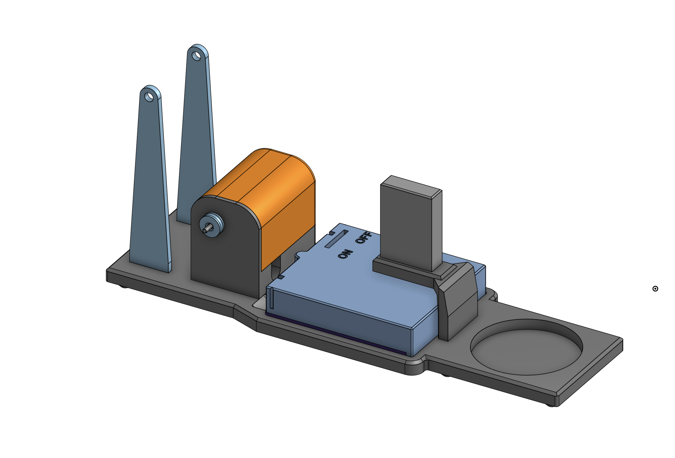 View of the fully assembled base